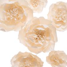 Of all the possible options for a paper flower decoration, crepe always look the most delicate. Paper Flower Decorations Handcrafted Flowers Giant Paper Flowers Beige Set Of 6 Crepe Paper Flower For Wedding Backdrop Nursery Wall Decorations Archway Decoration Christmas Decorations Buy Online In Malta At Malta Desertcart Com Productid