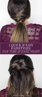 Hair Inspiration Two Easy Hairstyles For Day Time Or Date Night Layered Pony Tail French Knot Half Updo Q Easy Hairstyles Hair Styles Night Out Hairstyles