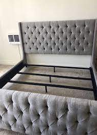 Check spelling or type a new query. Brand New Grey Fabric Tufted Bed Frame With Headboard Footboard Twin Full Queen King Cali King Furn Luxury Bed Frames Grey Bed Frame Tufted Bed Frame