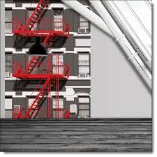Fire escape on the apartment wall. Fire Escape Wall Mural By Ideal Decor Dm432