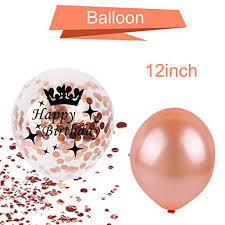 Peppa and her little brother george live with their mother and father. 62pcs Rose Gold Confetti And Latex Balloons With Ribbons For Birthday Decorations Items For Girls Party Propz Online Party Supply And Birthday Decoration Product Store