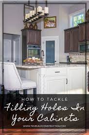 Drill out a 1/4″ inch hole in each of the holes that you need to hide. How To Tackle Filling Holes In Your Cabinets Trubuild Construction