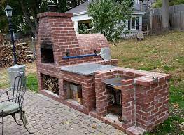 Wood Fired Brick Pizza Oven And Brick Bbq Grill Brick Pizza Oven Outdoor Outdoor Grill Station Brick Oven Outdoor