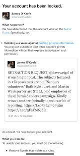 Project veritas was suspended from twitter on thursday after being censored by the social media platform for tweeting about facebook censorship. James O Keefe Of Project Veritas Suspended From Twitter The Post Millennial