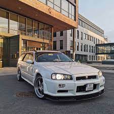 Nissan Stagea With R34 Gtr Front Swap Nissan Gtr Skyline Gtr Nissan Skyline Gtr