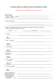 A short summary of this paper. Contractors All Risks Insurance Proposal Form Printable Pdf Download