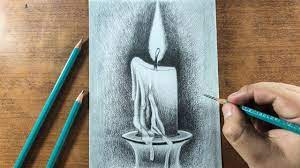 Finally you have to cut the fire and glue it on the top. How To Draw A Candle With Pencil Step By Step Easy Youtube