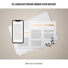 Download Free Psd A5 Landscape Flyer Mockup