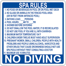 The department shall inspect the swimming pools at such places annually, at the fee set forth in s. Spa Rules Sign Nhe 15267 Florida Swimming Pool Spa