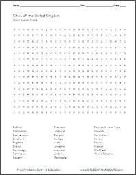 In this list of picture riddles, you can find a wide range of difficulty to keep your brain entertained as well as brush your skills. United Kingdom Cities Printable Word Search Puzzle Student Handouts