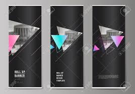 Maybe you would like to learn more about one of these? The Vector Illustration Of The Editable Layout Of Roll Up Banner Stands Vertical Flyers Flags Design Business Templates Colorful Polygonal Background With Triangles With Modern Memphis Pattern Royalty Free Cliparts Vectors And
