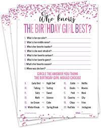 The first round of the birthday quiz is biography. Buy 15 Who Knows The Birthday Girl Best Game Cards For Child Or Teen Fun And Easy Game For Party Or Sleepover Girl Birthday Supplies Activity Decorations Online In Indonesia B0852t2ffr