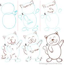 How To Draw A Cartoon Cat Step By Step Big Guide To Drawing Cartoon Cats With Basic Shapes For Kids How To Draw Step By Step Drawing Tutorials Cartoon Character Design Cartoon Drawings Character Design Tutorial