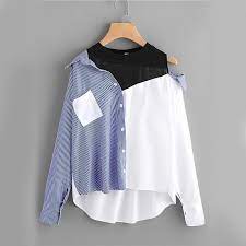 adalynn patch dip hem blouse in 2020 tops fall fashion asymmetrical shirt dip hem blouse