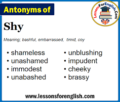 Maybe you would like to learn more about one of these? Antonyms Of Shy Opposite Of Shy In English Lessons For English
