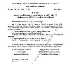 Privind 422 din 17.05.2018, a fost publicata legea nr. Legea Nr 175 2018 Modificarea È™i Completarea Art 291 Alin 2 Din Codul Fiscal Cota Noua Tva Servicii Canalizare Cabinetexpert Ro Blog Contabilitate