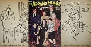Kids with pail and shovel. Witty And Macabre Addams Family Coloring Book From 1965 Dangerous Minds