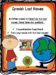 Well, you can start your search here. Spanish Names Last Names Activities On Rene Has Two Last Names By Glcalle