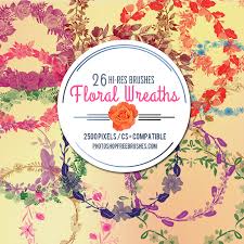 Decorative floral flexible pattern brushes with branches, herbs, plants and flowers. 26 Free Floral Wreaths Photoshop Brushes Photoshop Free Brushes