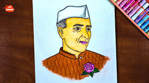 Now, it is time for us to have some detailed information about him for. Jawaharlal Nehru Drawing Step By Step How To Draw Pandit Nehru Draw Jawaharlal Nehru Youtube