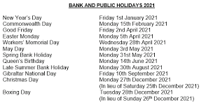 Have a wonderful new year! Bank And Public Holidays In Your Gibraltar Tv Ygtv Facebook