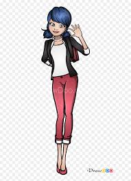 Kwamis plagg and tikki become humans! How To Draw Marinette Ladybug And Cat Noir Draw Marinette Step By Step Hd Png Download Vhv