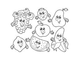 Seven Cute Fruits In Friendship Coloring Page Fruit Coloring Pages Apple Coloring Pages Cartoon Coloring Pages