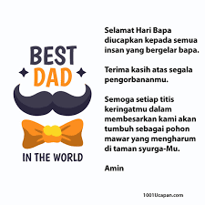 Ucapan selamat ulang tahun biasanya terkandung makna selamat dan juga doa untuknya, seperti misalnya di dalam bahasa indonesia, selamat ulang tahun, semoga sehat selalu, diberi kelancaran rejeki, semakin disayang keluarga (ibu, ayah, istri, kakak), sukses selalu! Ucapan Hari Bapa Archives 1001 Ucapan