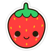 Cute Strawberry Sticker By Peppermintpopuk In 2021 Kawaii Doodles Cute Easy Drawings Kawaii Drawings