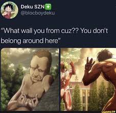 What Wall You From Cuz You Don T Belong Around Here Ifunny Attack On Titan Meme Attack On Titan Anime Attack On Titan Funny