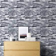 Wallpapers in 200+ colors · instant online previews Light Gray Brick Self Adhesive Stone Peel And Stick Wallpaper Brick Faux Textured Wallpapers Stone Bathroom Ground Wallpapers Wallpapers Aliexpress