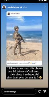 Unreal. Female IDF soldier takes time to pose for instagram pictures during  their onslaught on Gaza. : rLateStageCapitalism