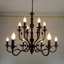 Luxury Rustic Wrought Iron Chandelier E14 Candle Black Vintage Antique Home Chandeliers For Li Wrought Iron Chandeliers Iron Chandeliers Iron Chandelier Rustic