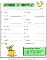 You know you're supposed to wear green and look for leprechauns and maybe eat some corned beef and cabbage. St Patrick S Day Worksheets
