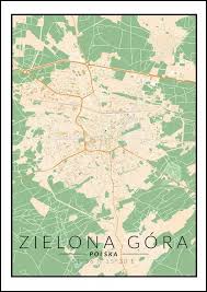 Położenie na mapie województwa lubuskiego. Zielona Gora Mapa Kolorowa Plakat Galeria Plakatu