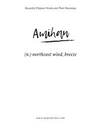 Amihan In 2020 Tagalog Words Filipino Words Words