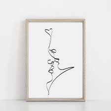 Love Poster Love Line Art Couple Wall Art Single Line Print Etsy Love Drawings Couple Love Posters Line Art