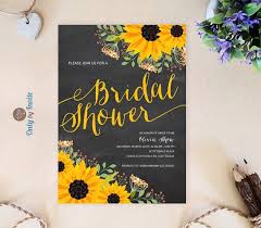 Printed Chalkboard Sunflower Bridal Shower Invitation Barn Backyard Farm Country Rustic Blackboard Outdoor Summer Fall Tea Party Invites Cheap Bridal Shower Invitations Bridal Sunflowers Bridal Shower Invitations