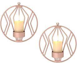 Decorative gold wall sconces for candles. Sziqiqi Set Of 2 Wall Candle Holders For Living Room Wall Sconces For Pillar Candles Or Tea Light Metal Metal Candelabra For Living Room Bedroom For Wedding Bedroom Decor Rose Gold