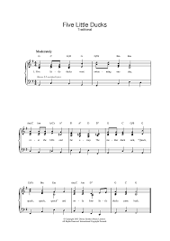 Five Little Ducks Sheet Music Little Duck Five Little