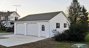 As a rule of thumb, double wide garages are typically installed at a width of 22' and a length of 20'; 2 Car Prefab Garages Car Garage For Sale Horizon Structures