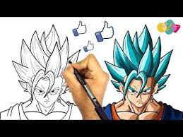 تعلم الرسم الانمي طريقة رسم اندماج غوكو و فيجيتا من انمي دراغون بول غوكو و فيجيتا سوبر سايان بلو youtube anime dragon ball super anime dragon ball art