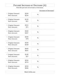 New 2014 12 11 Percent Increase Or Decrease Of Dollar Amounts With Whole Number Perc Percentages Math Free Printable Math Worksheets Printable Math Worksheets