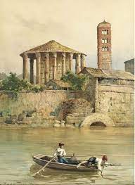 Storiedellarte Ettore Roesler Franz 1845 1907 Tempio Di Vesta Paesaggi Roma Dipinti