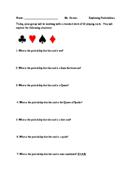 playing cards probability worksheets teaching resources tpt