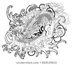 Download Traditional Asian Dragon Outline Japanese Tattoo Or T Shirt Graphic Tattoo Coloring Book Japanese Tattoo Dragon Tattoo