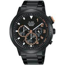 ALBA雅柏潮流三眼計時手錶(AT3F31X1)-黑/44mm | ALBA | Yahoo奇摩購物中心