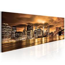 New york skyline sw poster oder leinwand bild auf keilrahmen brooklyn bridge. Home Furniture Diy Vlies Leinwand Bilder New York Skyline Stadt Wandbilder Wohnzimmer Gross Auswahl Home Decor