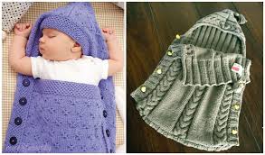 Sew hood to blanket to finish. Knit Baby Hooded Sleeping Sack Blanket Free Knitting Pattern Paid