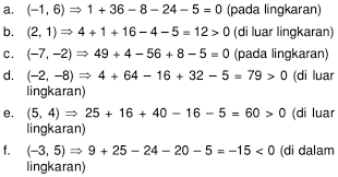 Sebenarnya cara penulisannya sudah jelas, 'di' sebagai pembentuk kata kerja pasif cara penulisannya digandengkan atau serangkai. Tanpa Menggambar Diagram Tentukan Posisi Titik Titik Berikut Apakah Terletak Didalam Di Luar Atau Pada Lingkaran X2 Y2 8x 4y 5 0 Mas Dayat